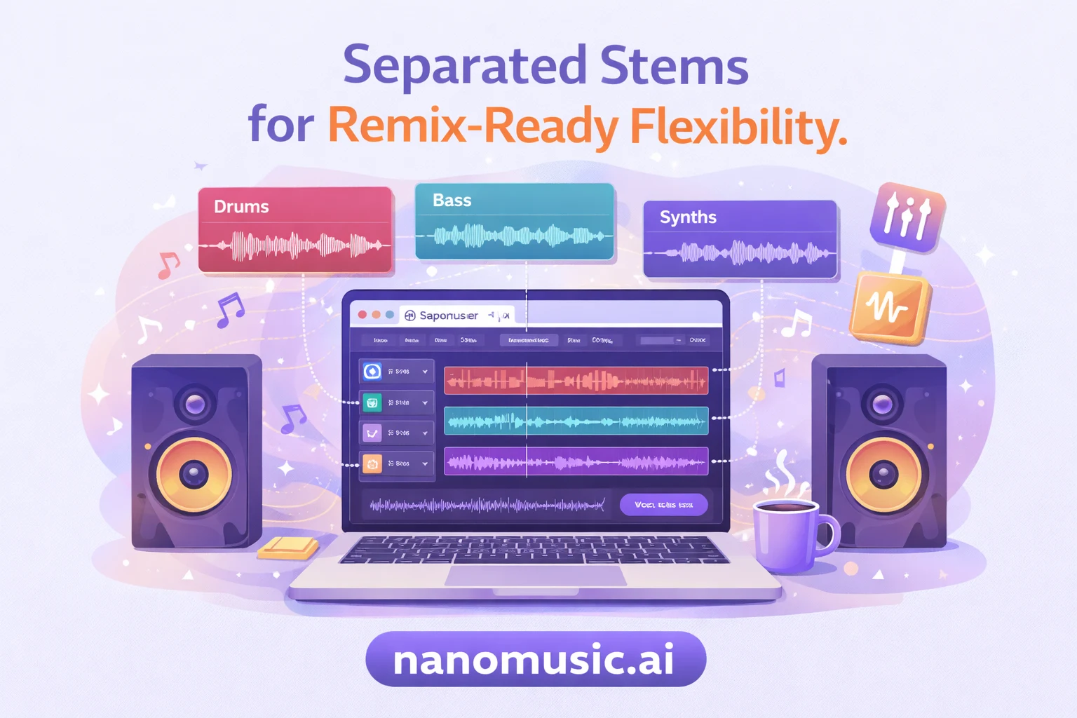 AI song generator exports separated stems for remixing